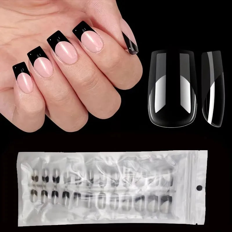 Multi-Color Medium-Length 120-Piece Square-Shaped Press-On Nails,