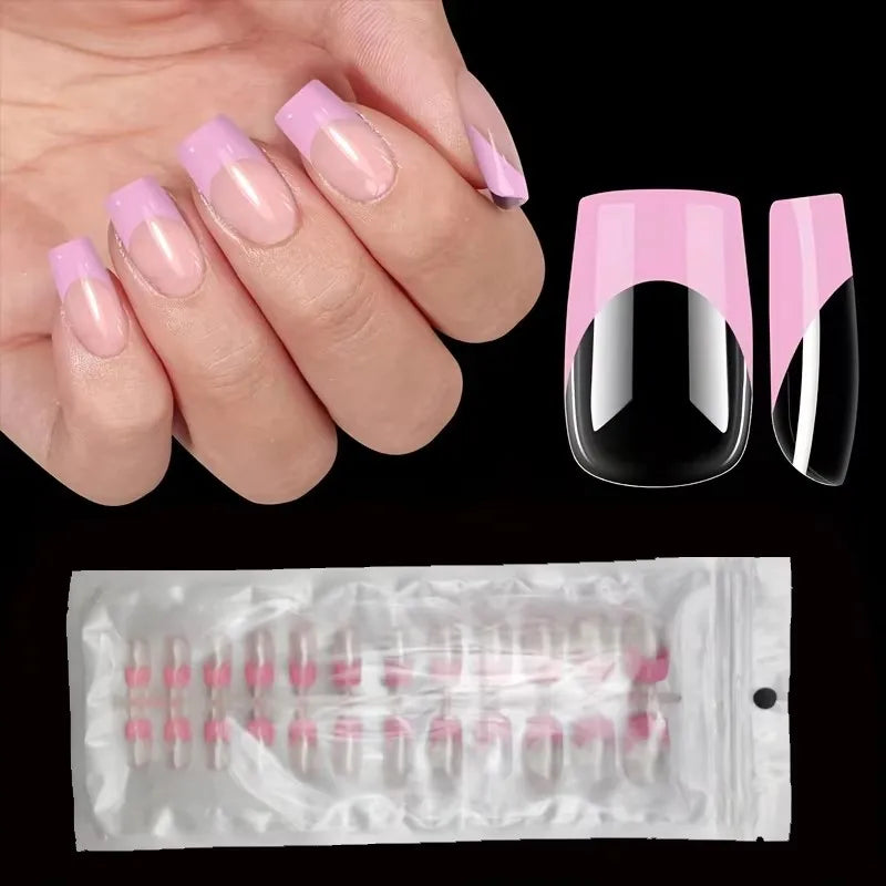 Multi-Color Medium-Length 120-Piece Square-Shaped Press-On Nails,