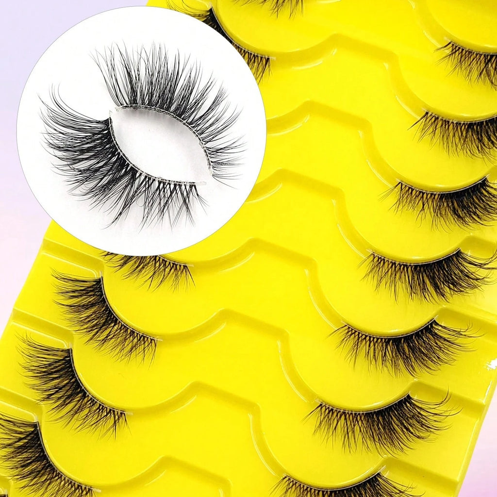 10 Pairs Of Natural Elegant Faux False Eyelashes