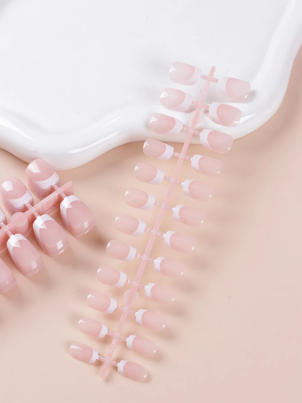 press on nails 240 pcs short square French nails