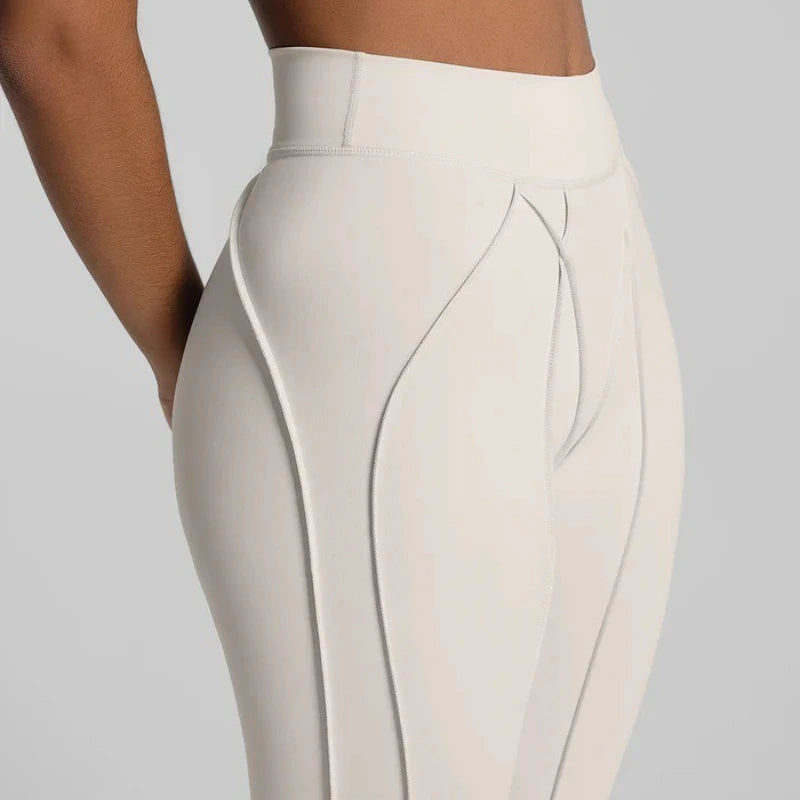 Women's High Waist Leggings With Straps Design