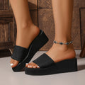 Knitted Chunky Wedge Slippers for Women