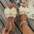 Woman's Bow, Flat Heel Slides