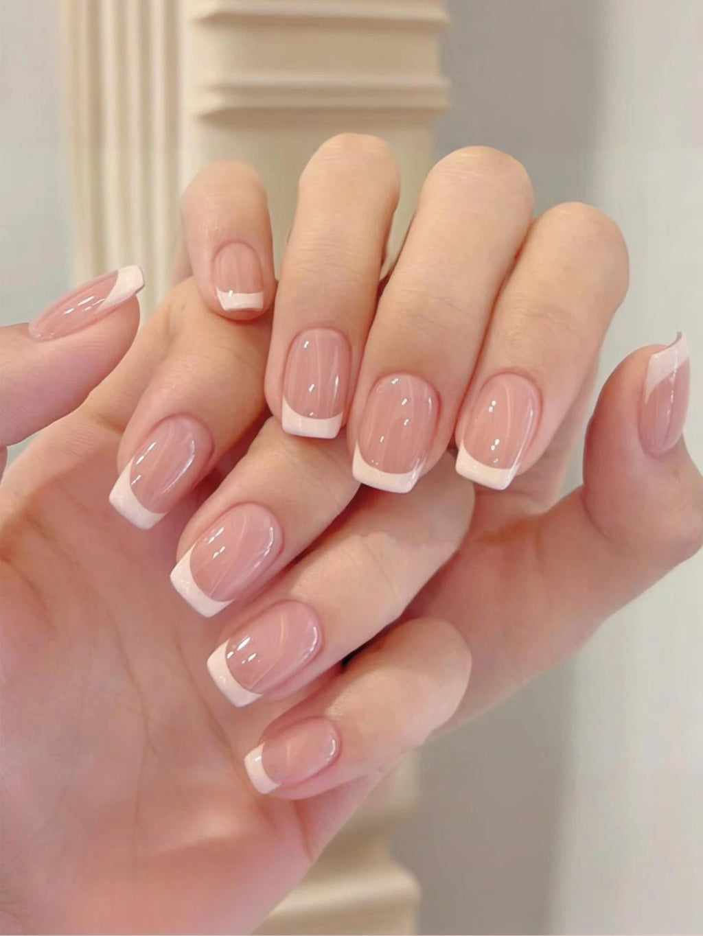 press on nails 240 pcs short square French nails