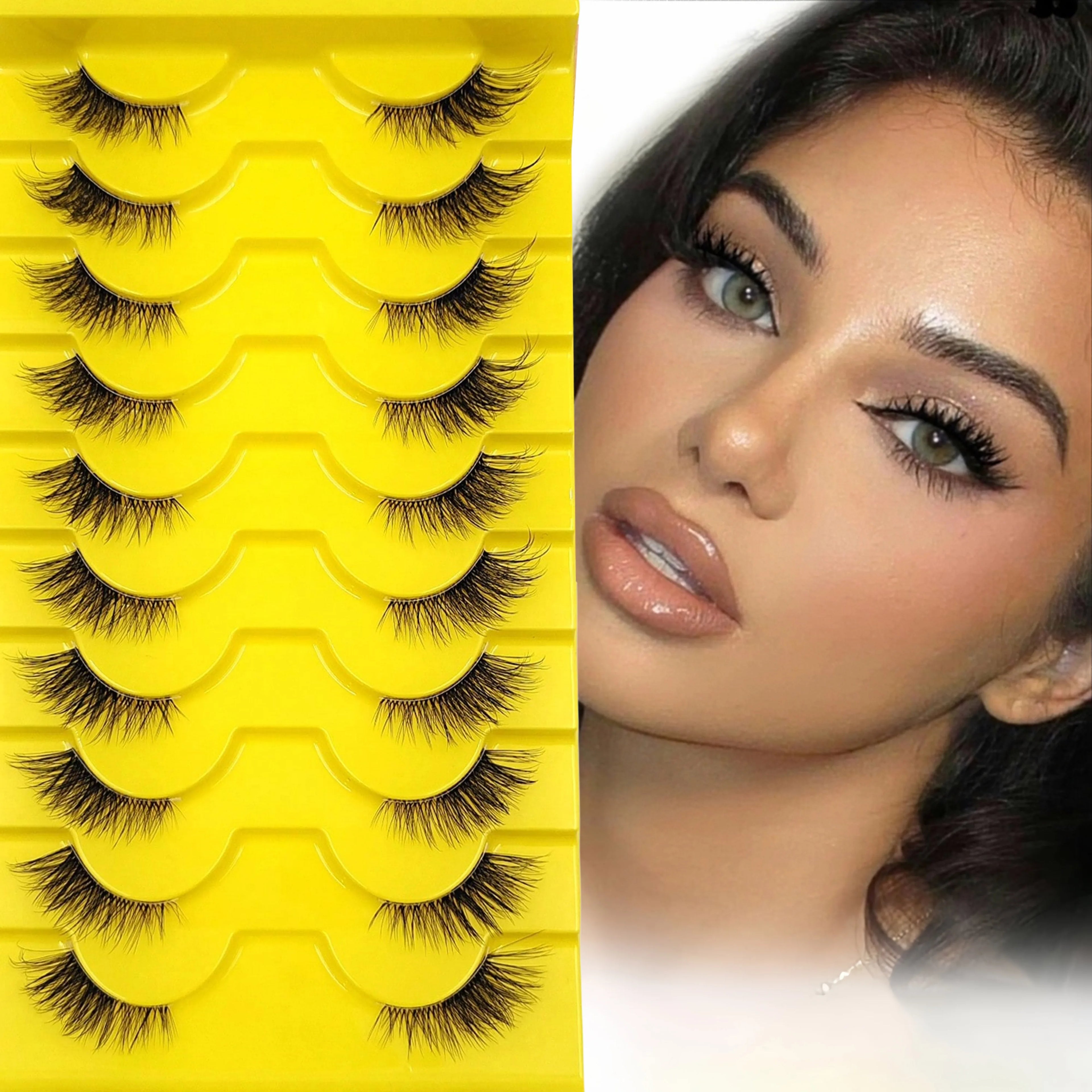 10 Pairs Of Natural Elegant Faux False Eyelashes