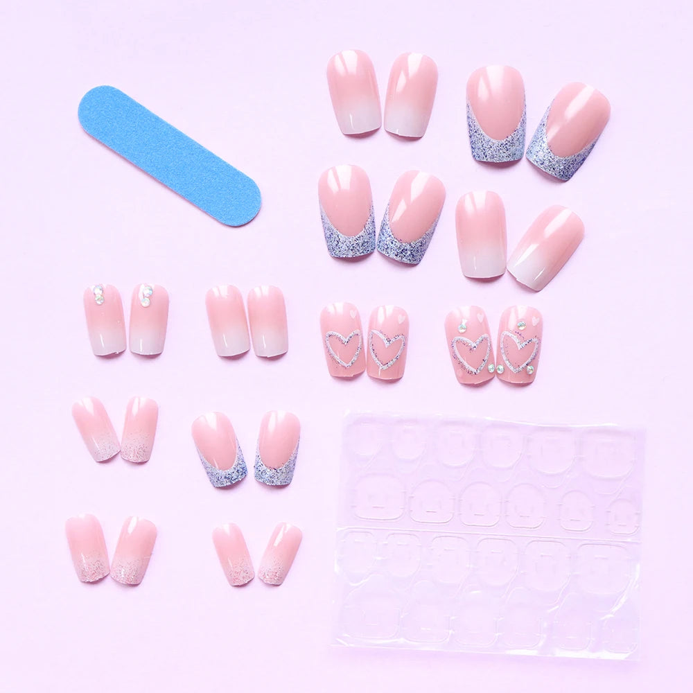 Different Design Medium Square Press On Nails