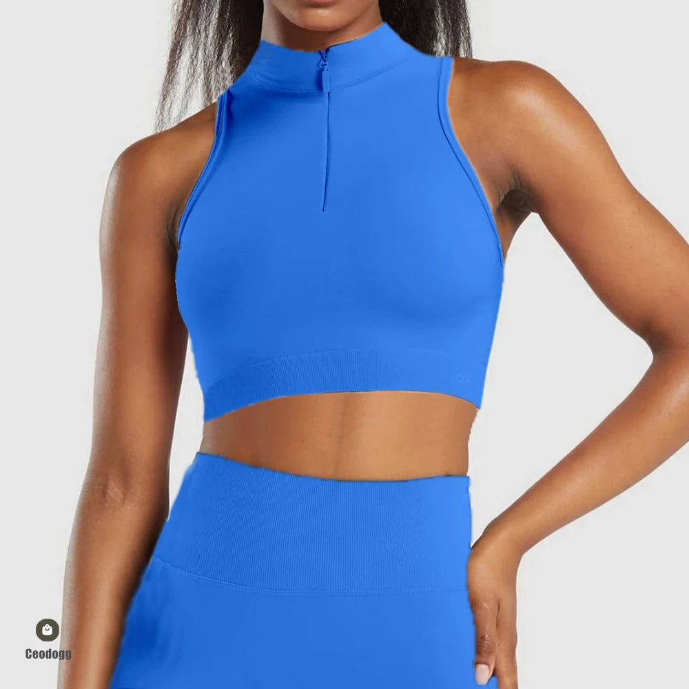 Woman Gym Quarter Zip Tank QWICK DRY