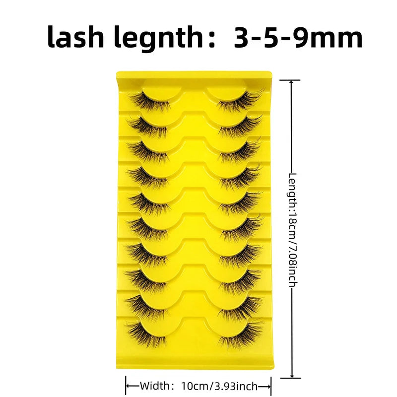 10 Pairs Of Natural Elegant Faux False Eyelashes