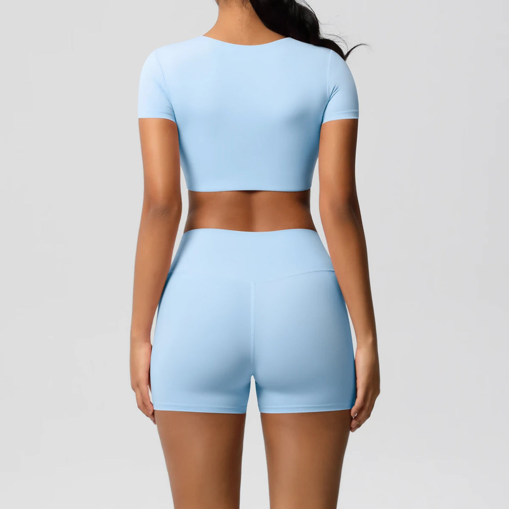 Women's 2Pcs Gym Tank Top With Booty Shorts