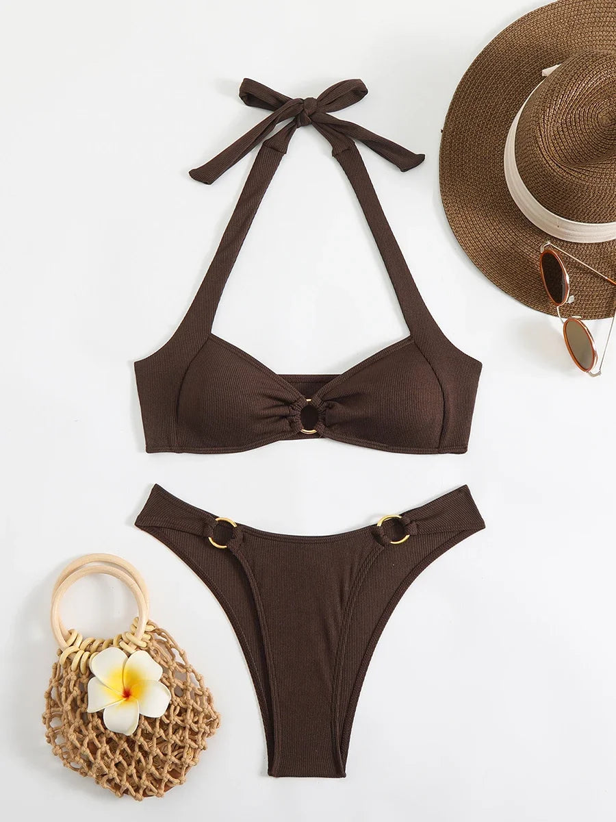 Women's Ring Joined Bikini Two-piece
