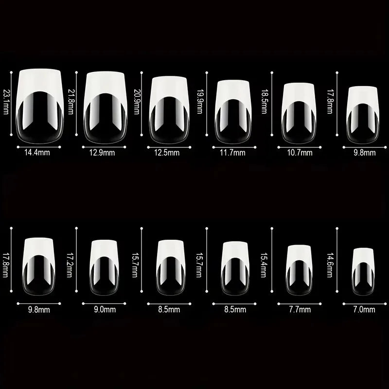 Multi-Color Medium-Length 120-Piece Square-Shaped Press-On Nails,